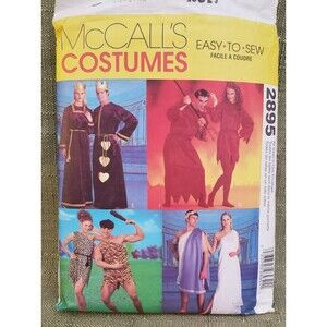 Vtg Adult & Teen Costumes King/Queen, Devil, Caveman, Greek McCall's 2895 Sewing